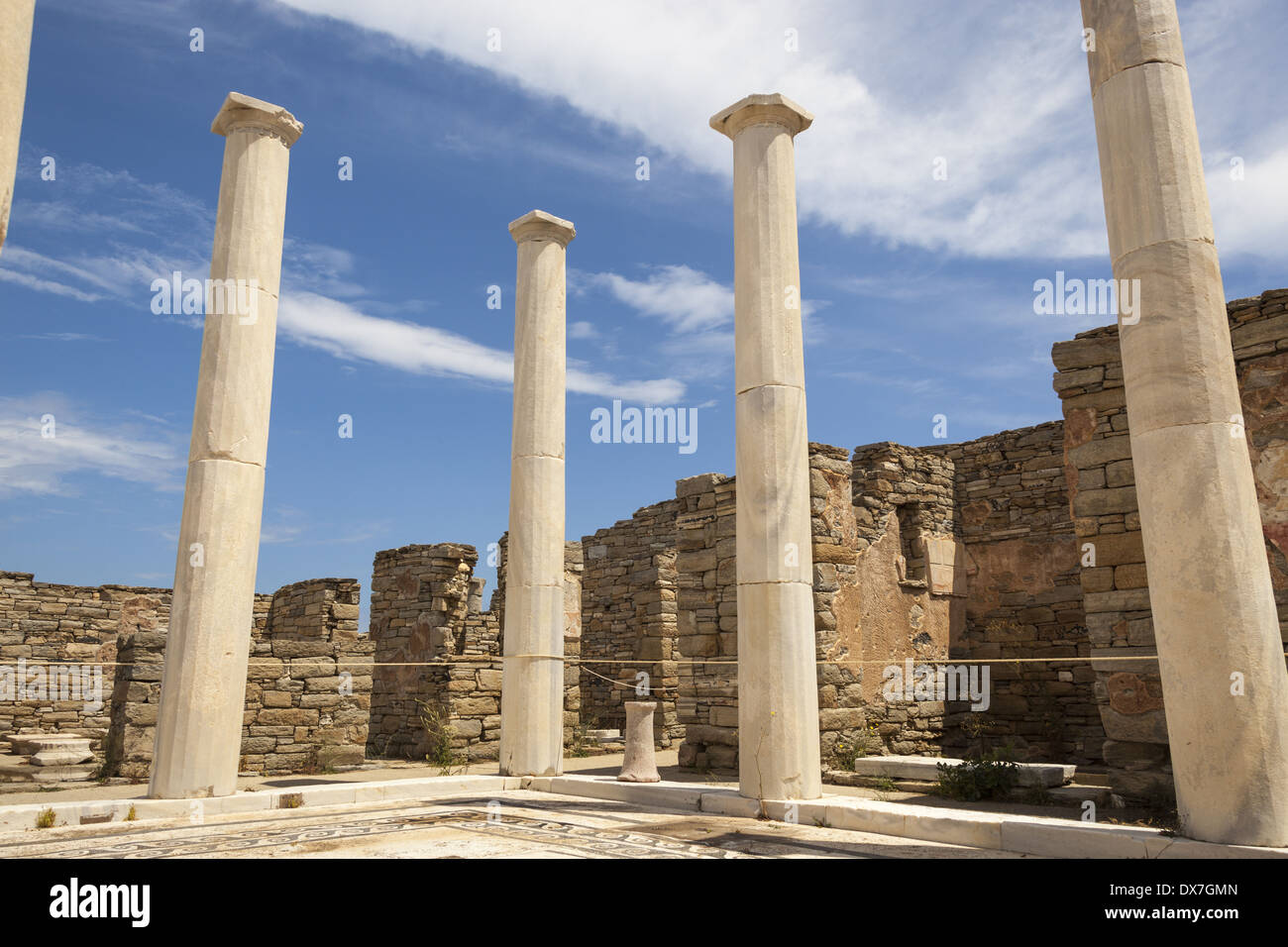Delos Inscription Column Columns in the House of Dionysus, Delos Archaeological Site, Delos ...