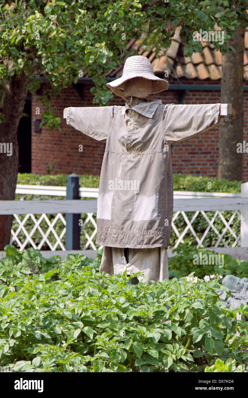 Traditional scarecrow at the Zuiderzee Museum, a cultural and maritime museum in Enkhuizen, North Holland, The Netherlands. Stock Photo