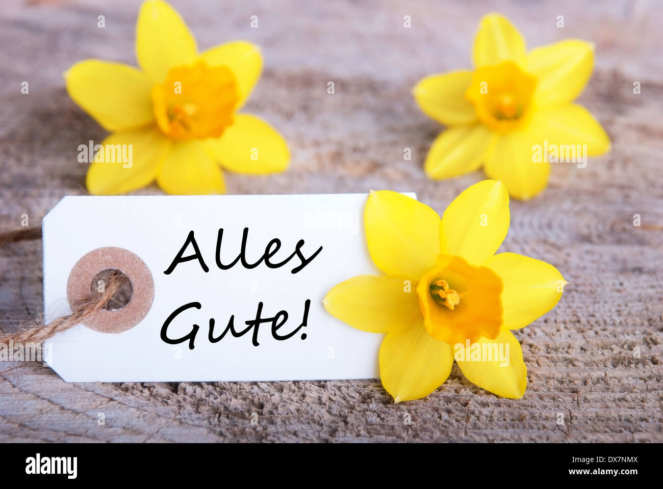 Label with the German Words Alles Gute which means Congratulations ...