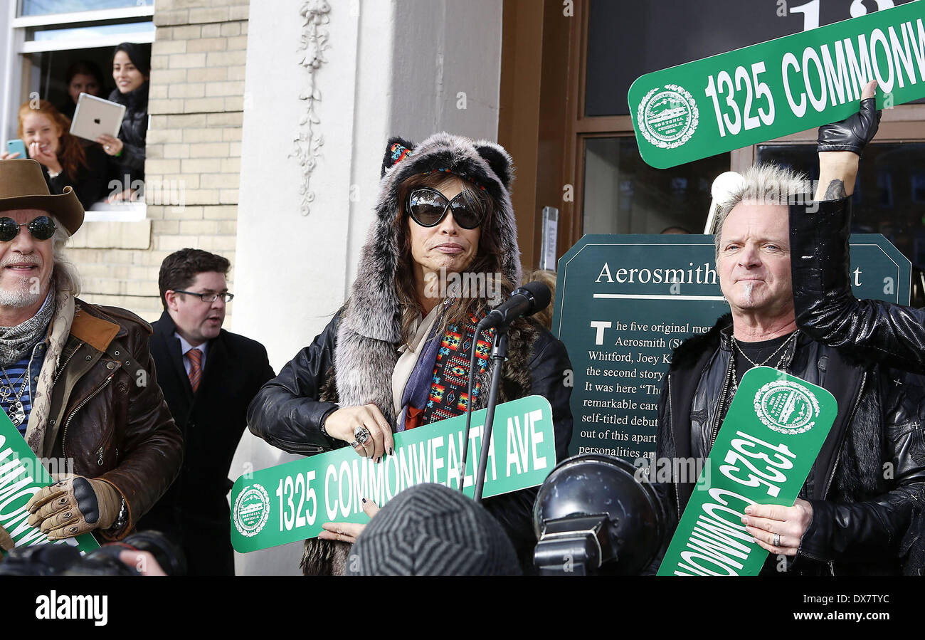 Aerosmith's Brad Whitford, left, Steven Tyler and Joey Kramer at 1325