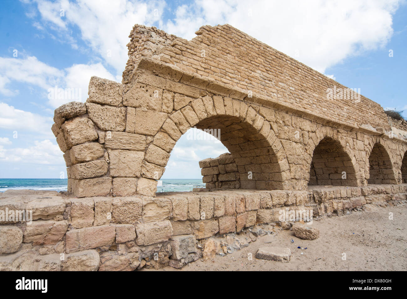 Israel, Caesarea Aqueduct built by the Romans was the water source to