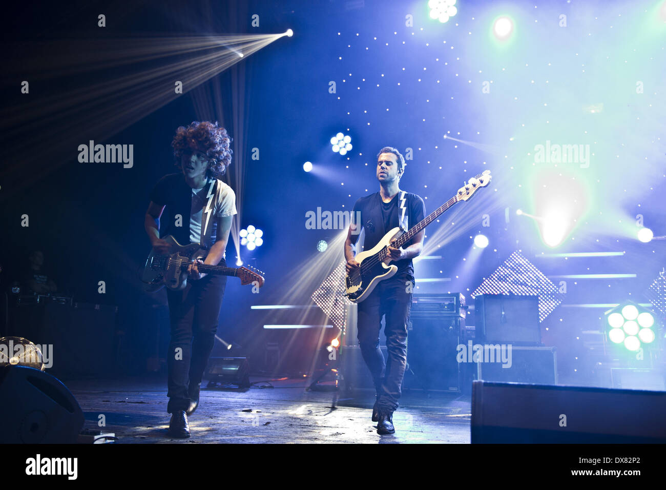 Jordan Lawlor (left) and Anthony Gonzalez of M83 performing live at ...