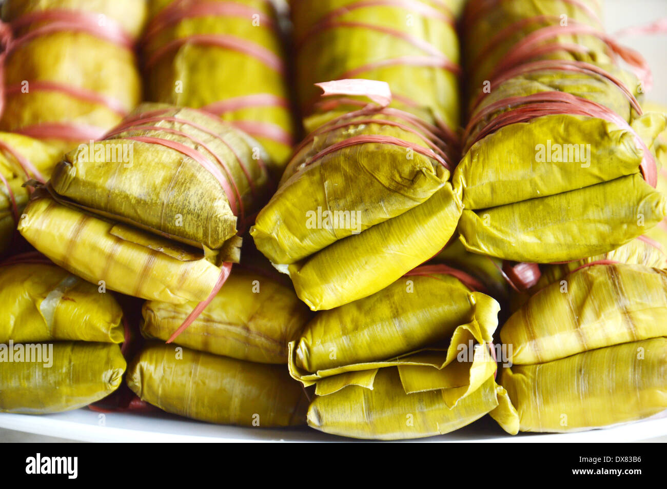 Buras is Indonesian's traditional food ie steamed rice wrapped in