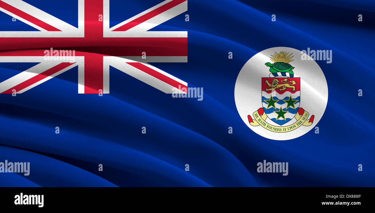 Flag of The Cayman Islands waving in the wind Stock Photo - Alamy
