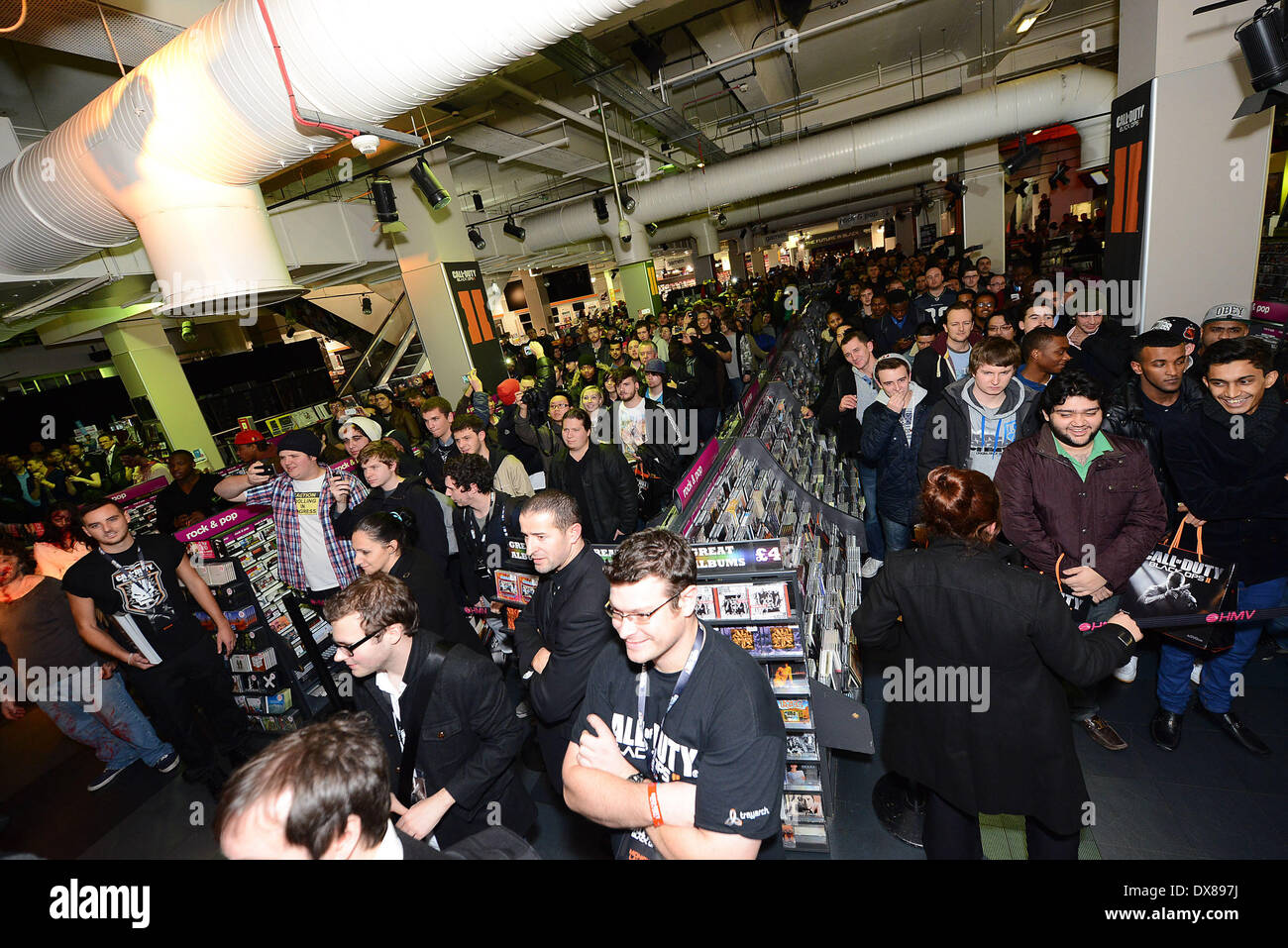 Gamers at the midnight launch of 'Call of Duty Black Ops II' at HMV