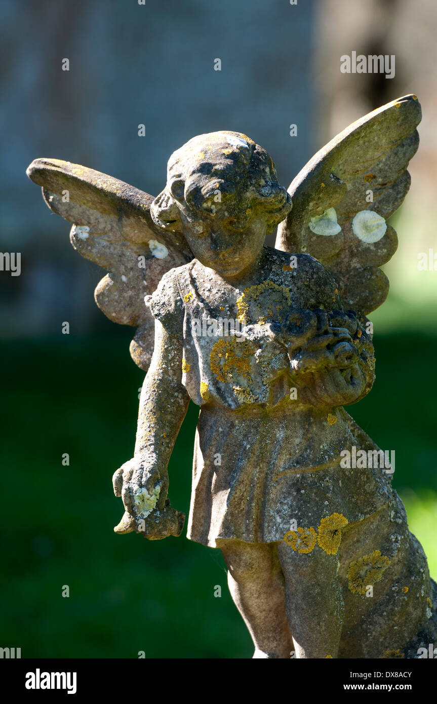 Angel gravestone, Barcheston, Warwickshire, England, UK Stock Photo