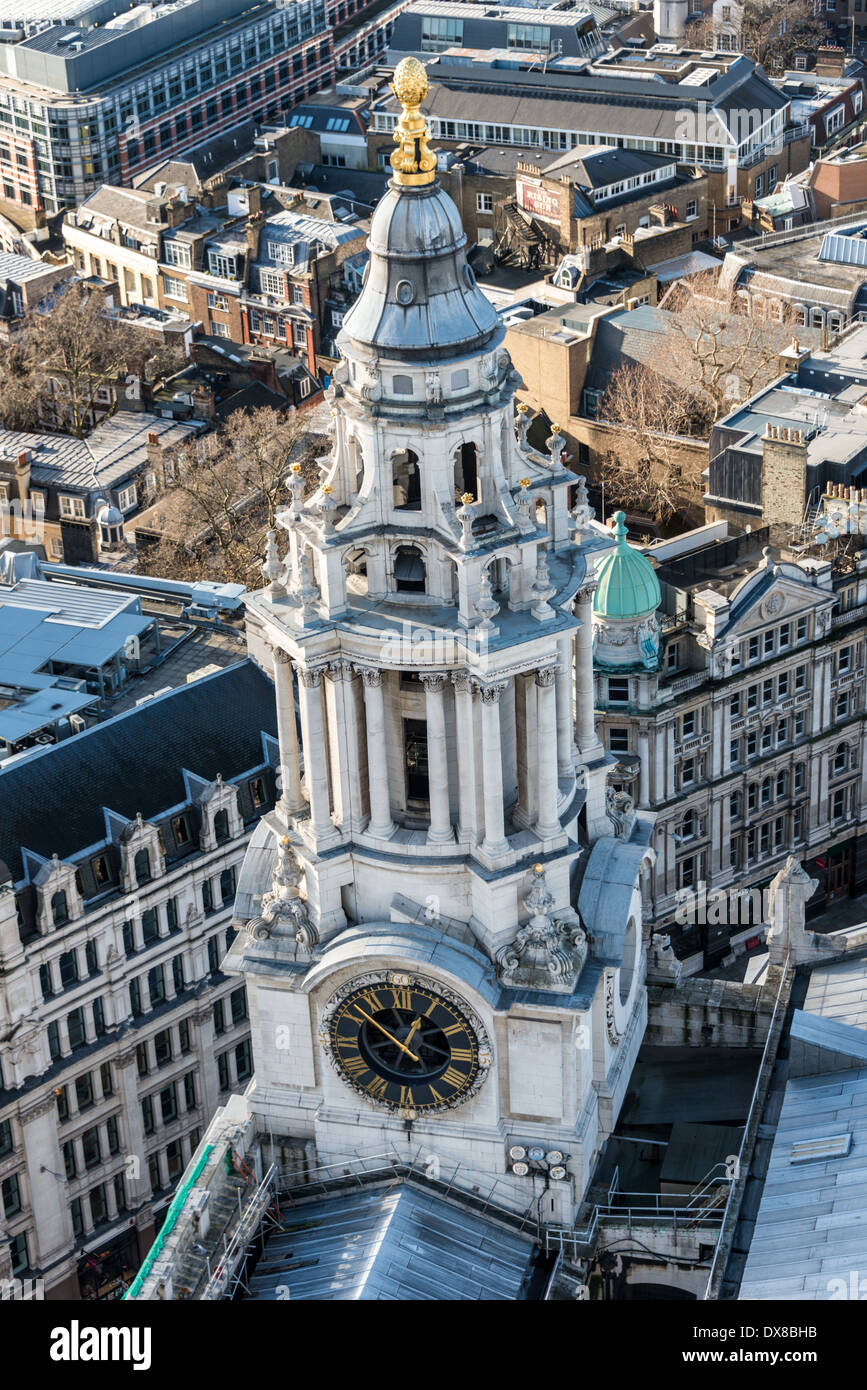 One of the two West Towers of St Paul's Cathedral, housing a clock and