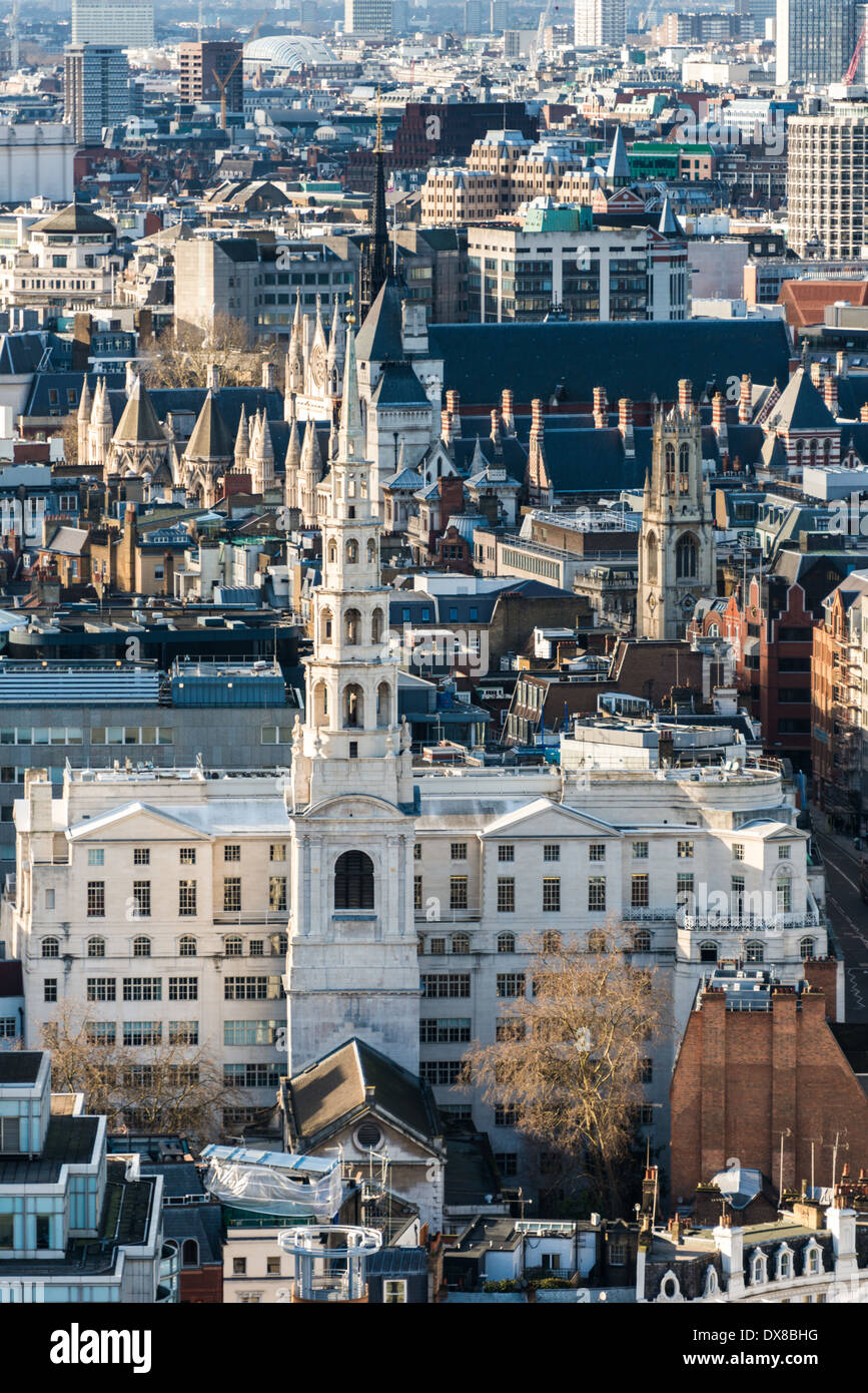 St Bride's Church on Fleet Street in the City of London, designed by Sir Christopher Wren Stock Photo