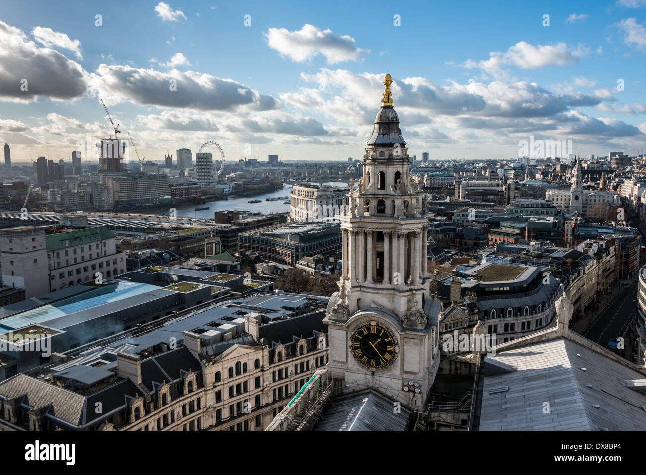 One of the two West Towers of St Paul's Cathedral, housing a clock and