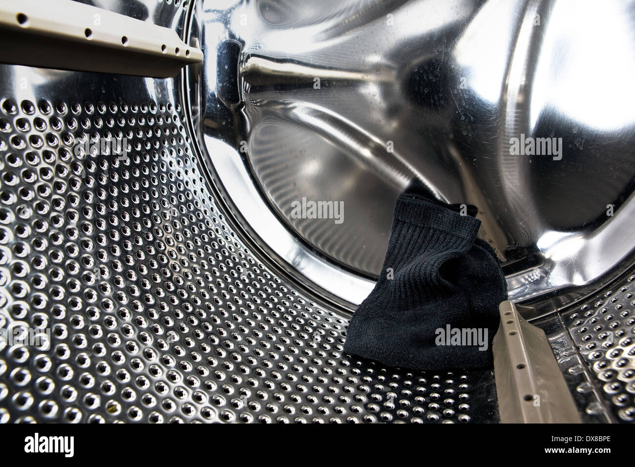 Sock in Washer Stock Photo Alamy