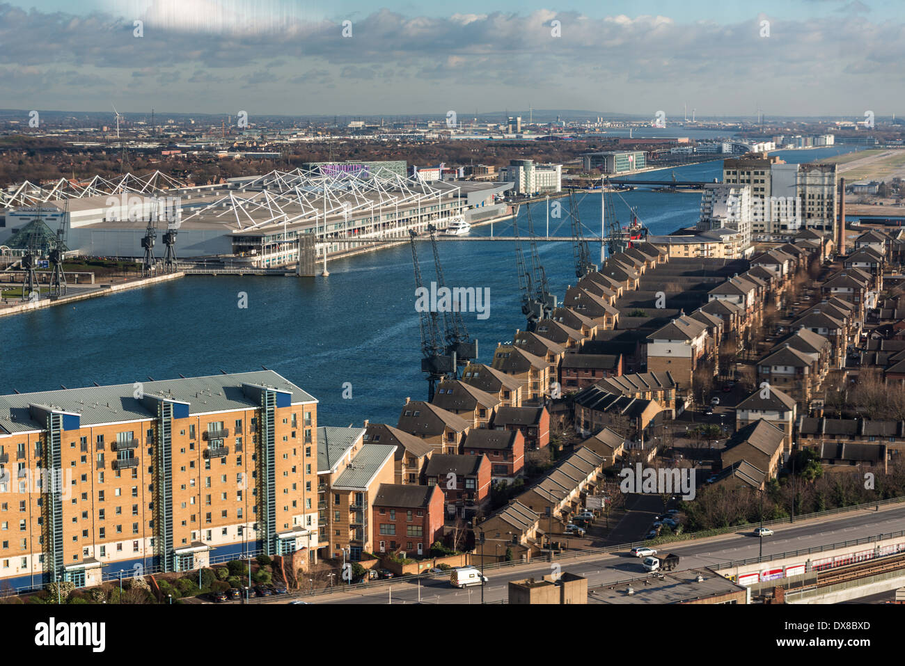 London ExCeL exhibiton centre, Royal Victoria Docks and Silvertown