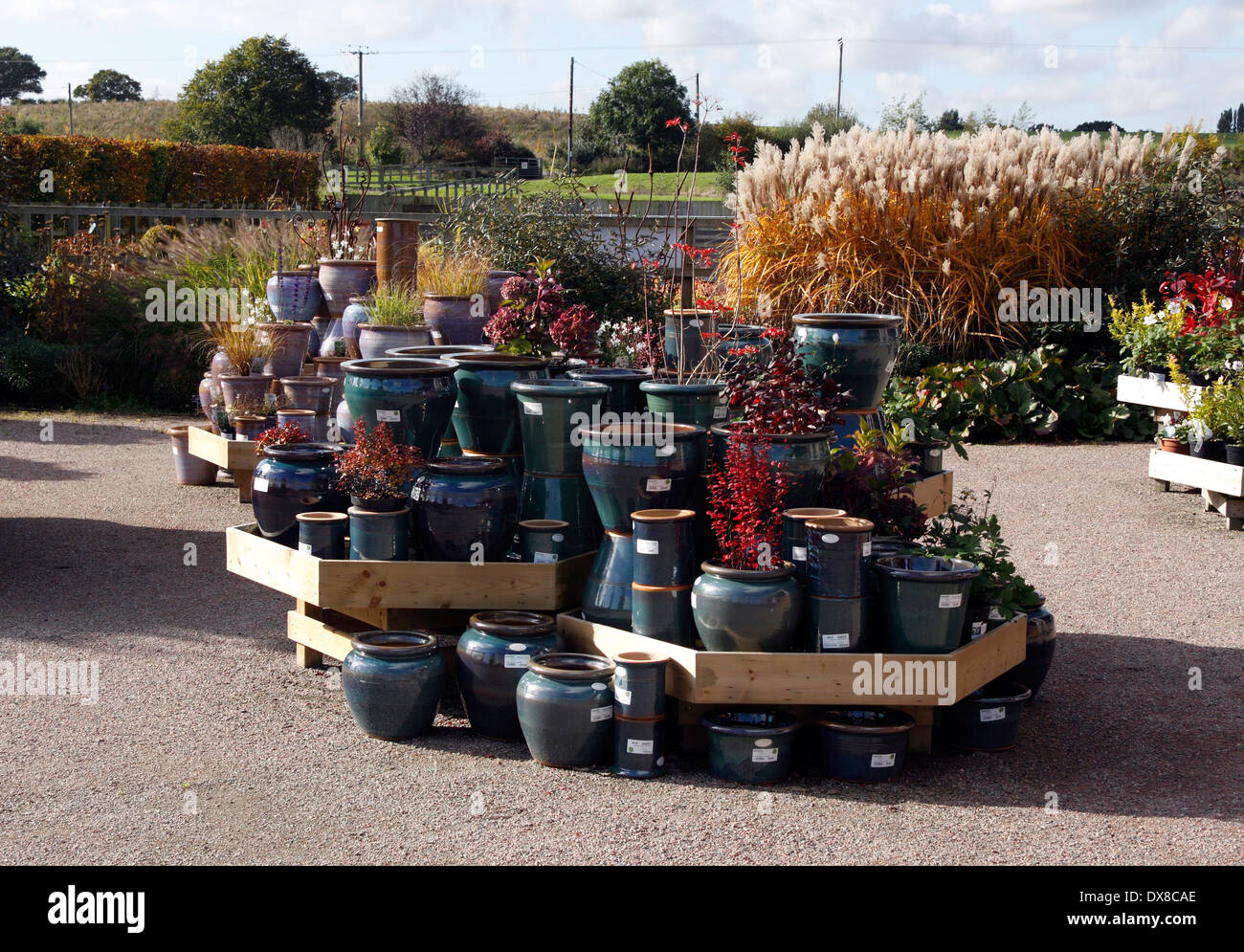 Terracotta pots sale garden centre hires stock photography and images