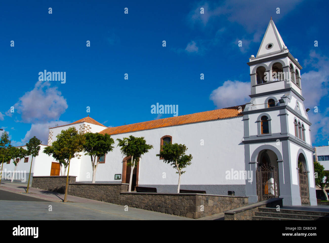 Iglesia Parroquial Nuestra Señora del Rosario church, Puerto del Rosario, Fuerteventura, Canary Islands, Spain, Europe Stock Photo