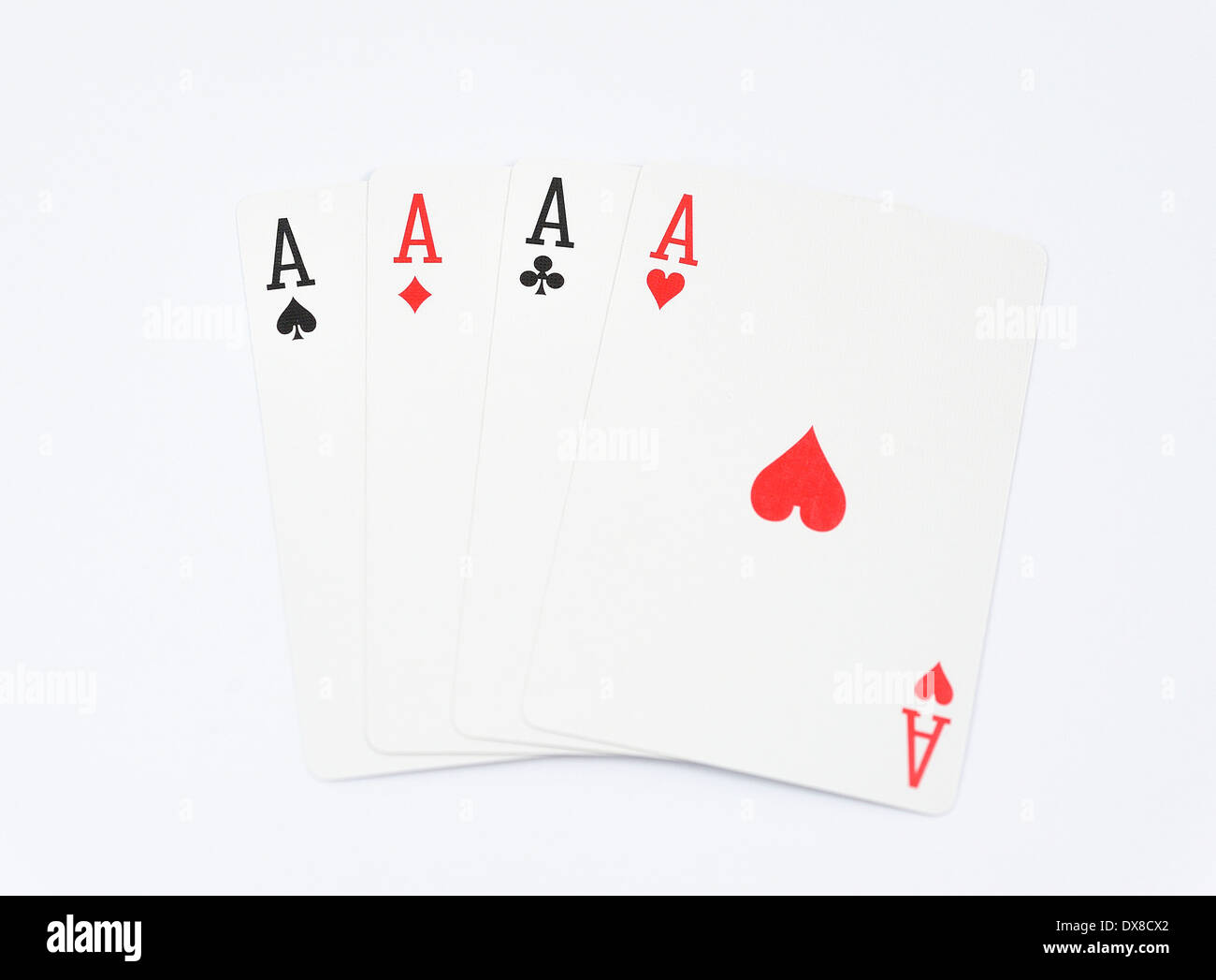 Four aces from a pack of playing cards Stock Photo