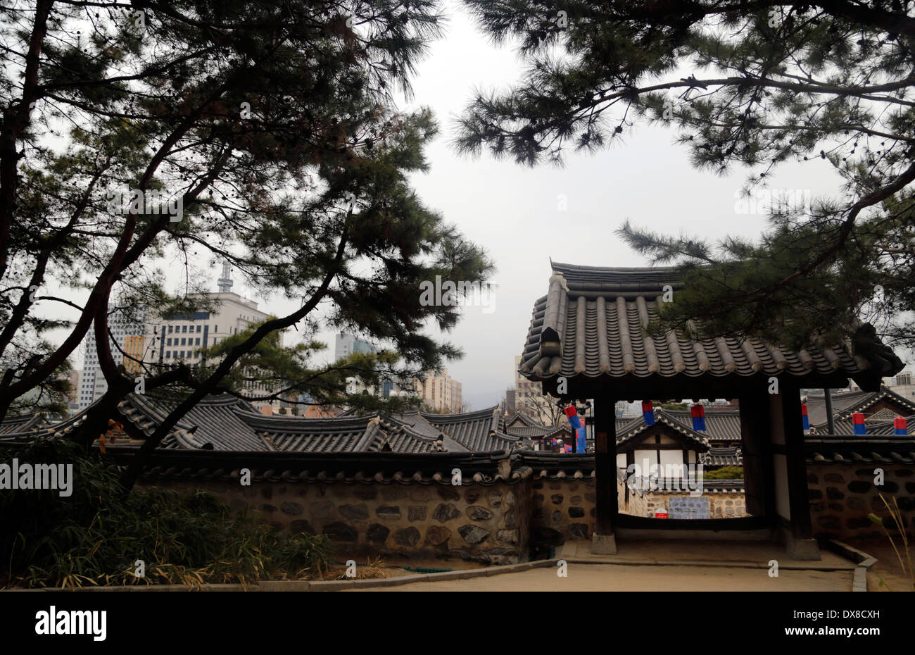 Korean traditional Hanok village in Seoul, South Korea Stock Photo - Alamy
