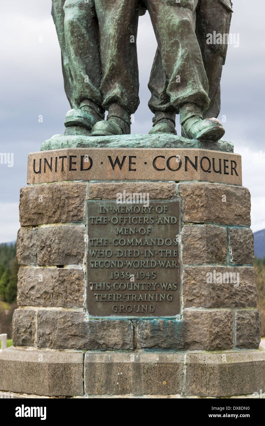 The Commando Memorial is a Category A listed monument in Scotland, dedicated to the men of the original British Commando Forces Stock Photo