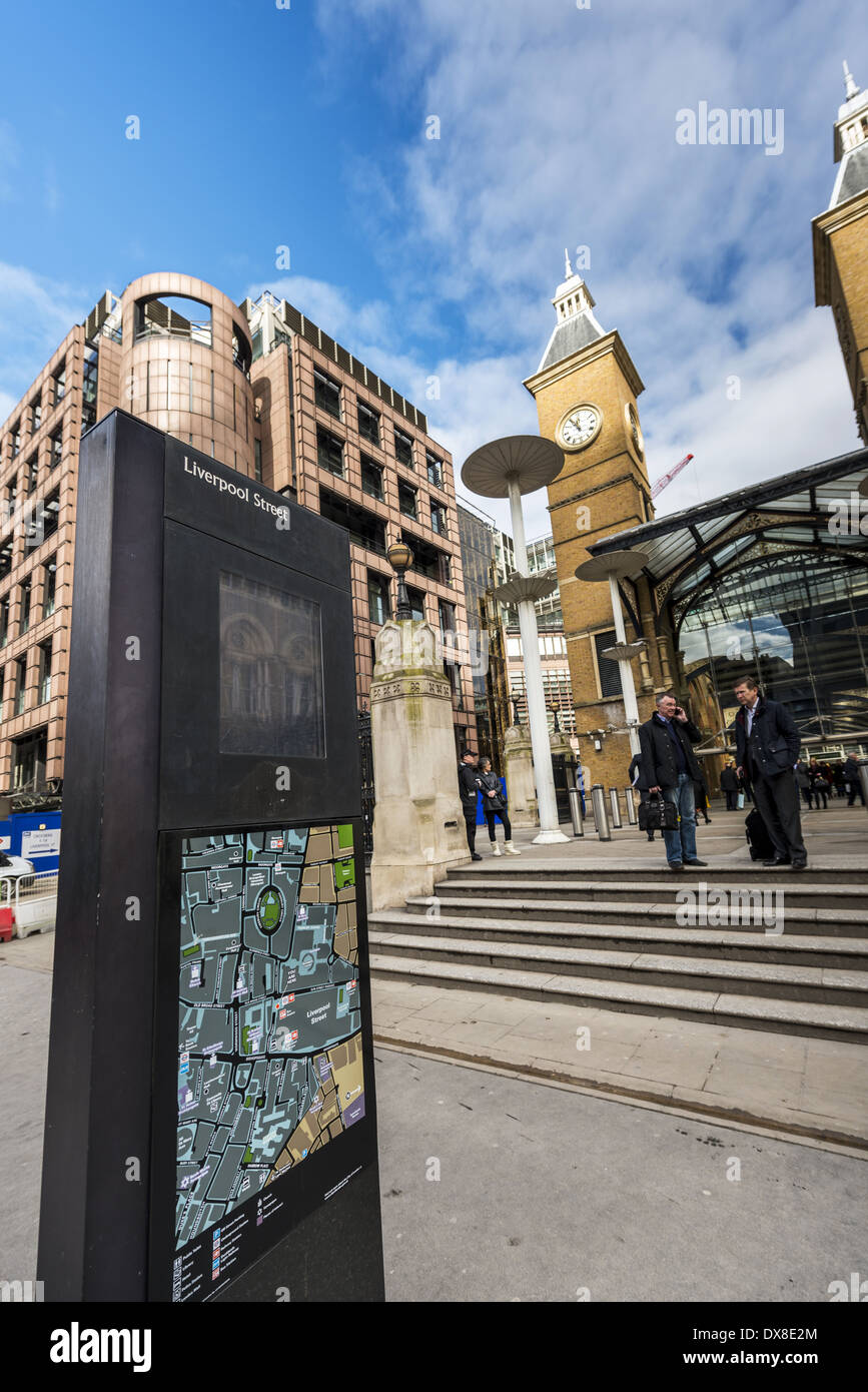 Liverpool Street station, also known as London Liverpool Street, is a central London railway terminus and connected London Stock Photo