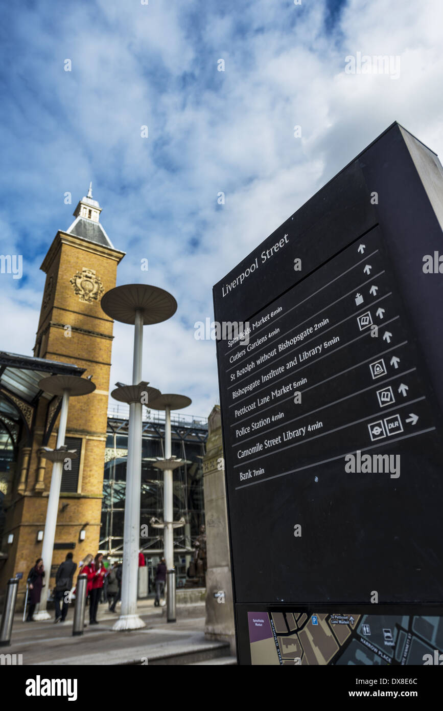 Liverpool Street station, also known as London Liverpool Street, is a central London railway terminus and connected London Stock Photo