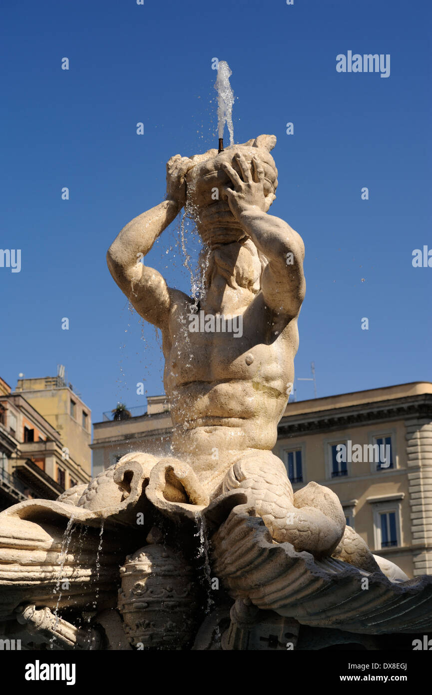 Italy, Rome, Piazza Barberini, Triton fountain Stock Photo