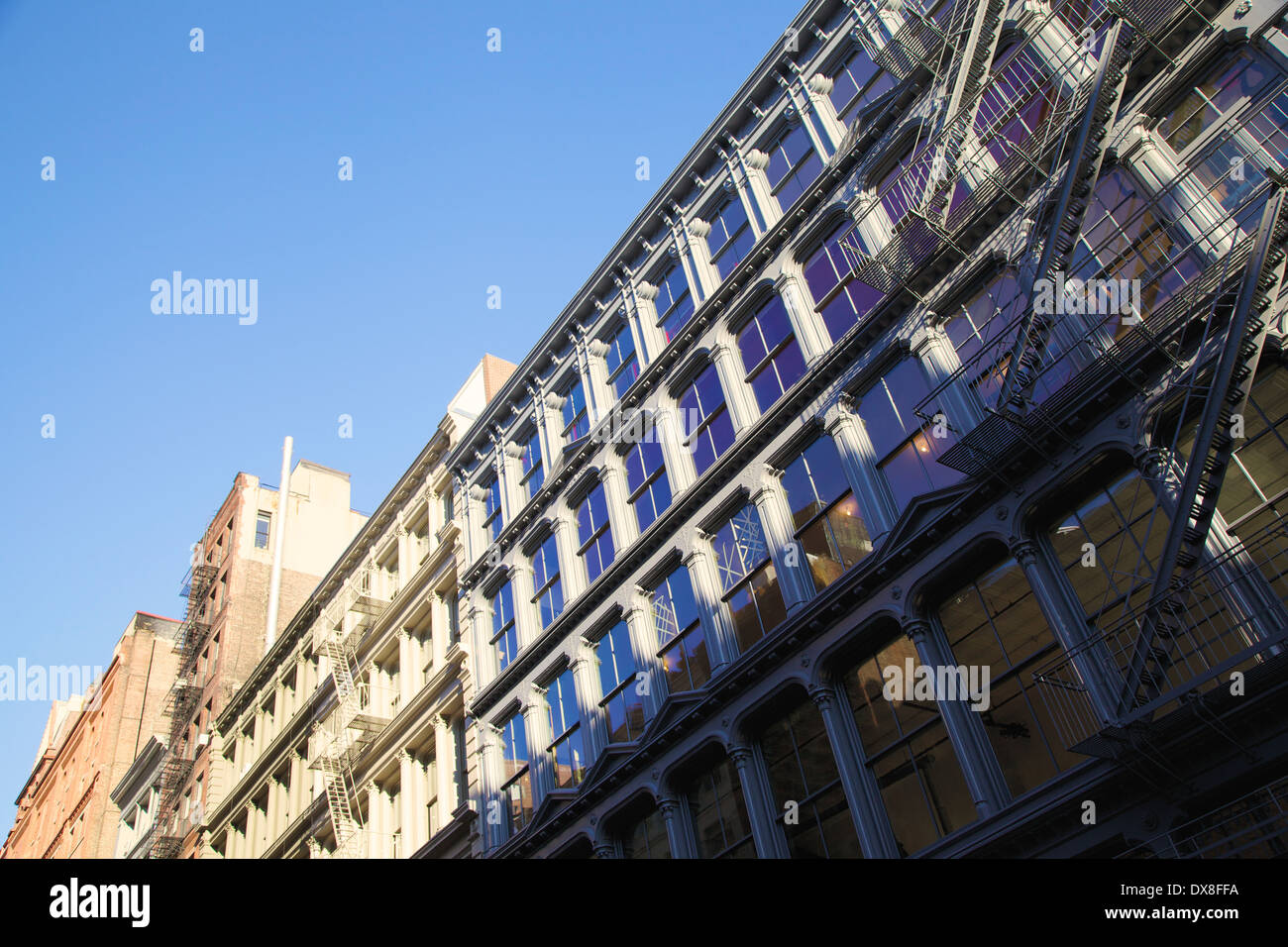 Historic cast iron buildings in New York City's Soho District Stock Photo