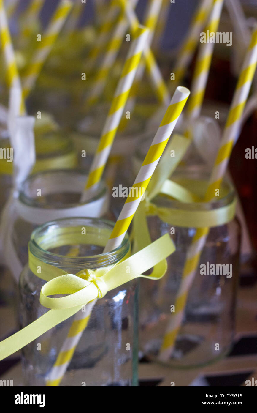 Mason jar drinking glasses Stock Photo Alamy
