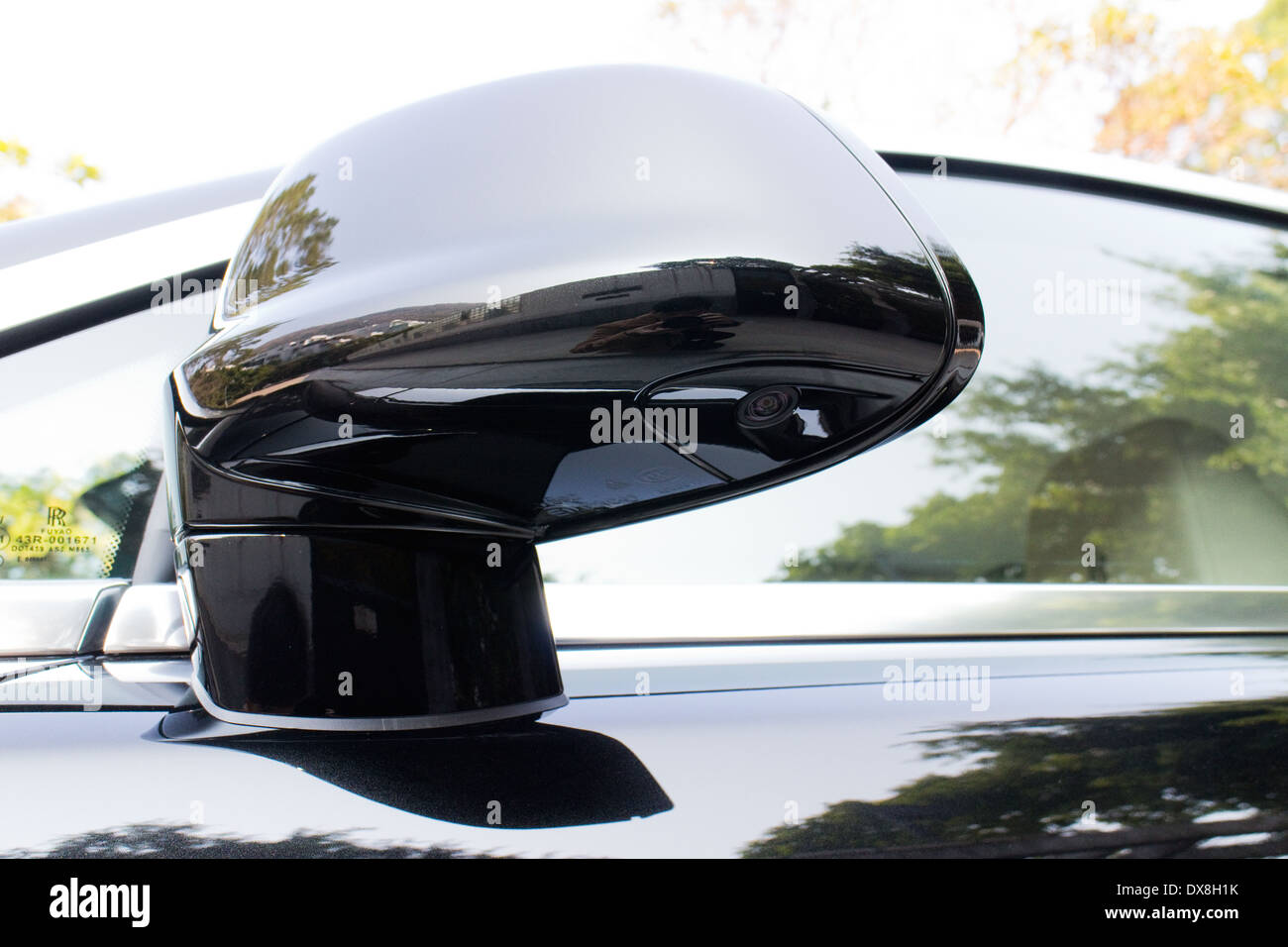 Rolls-Royce Wraith Top Class Sedan 2014 mirror camera Stock Photo