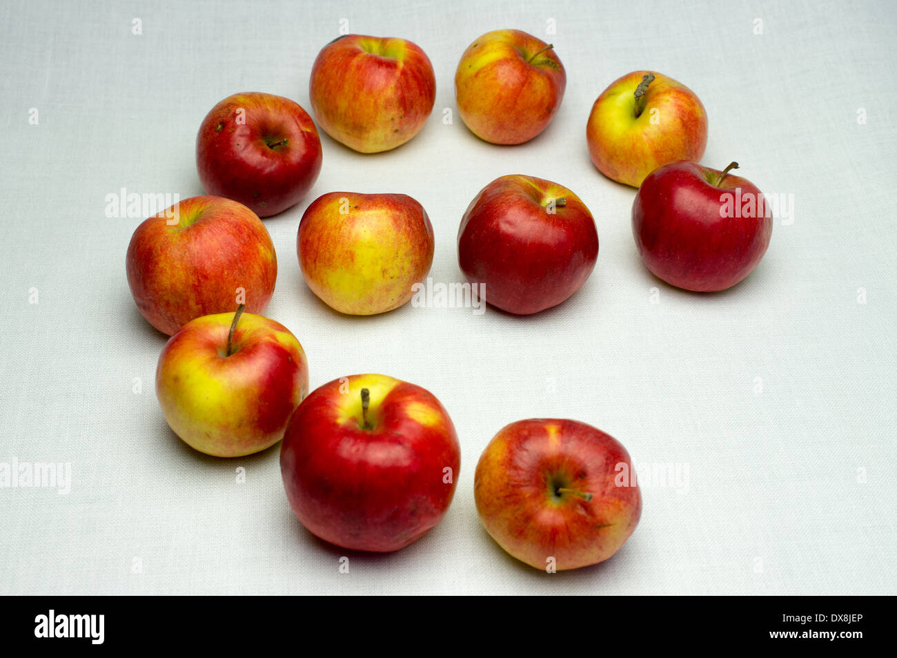 Farmers apples on a white background. Organic food Stock Photo