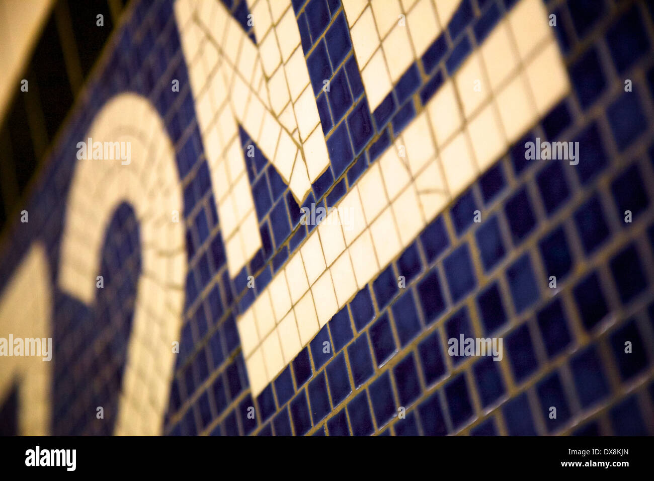 Interior of NYC Subway station Stock Photo