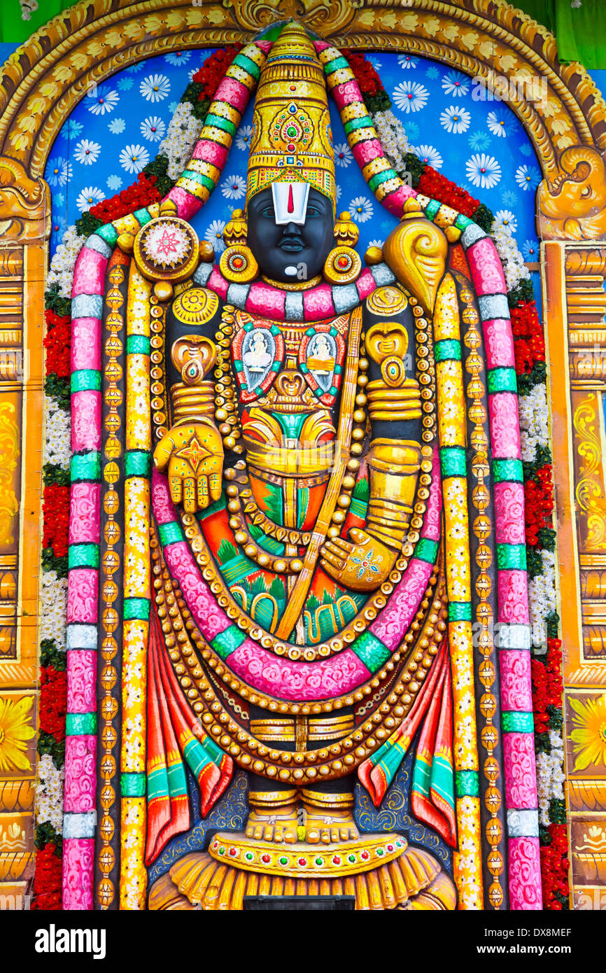 Sculptures in the Sri Srinivasa Perumal Temple in Singapore Stock ...