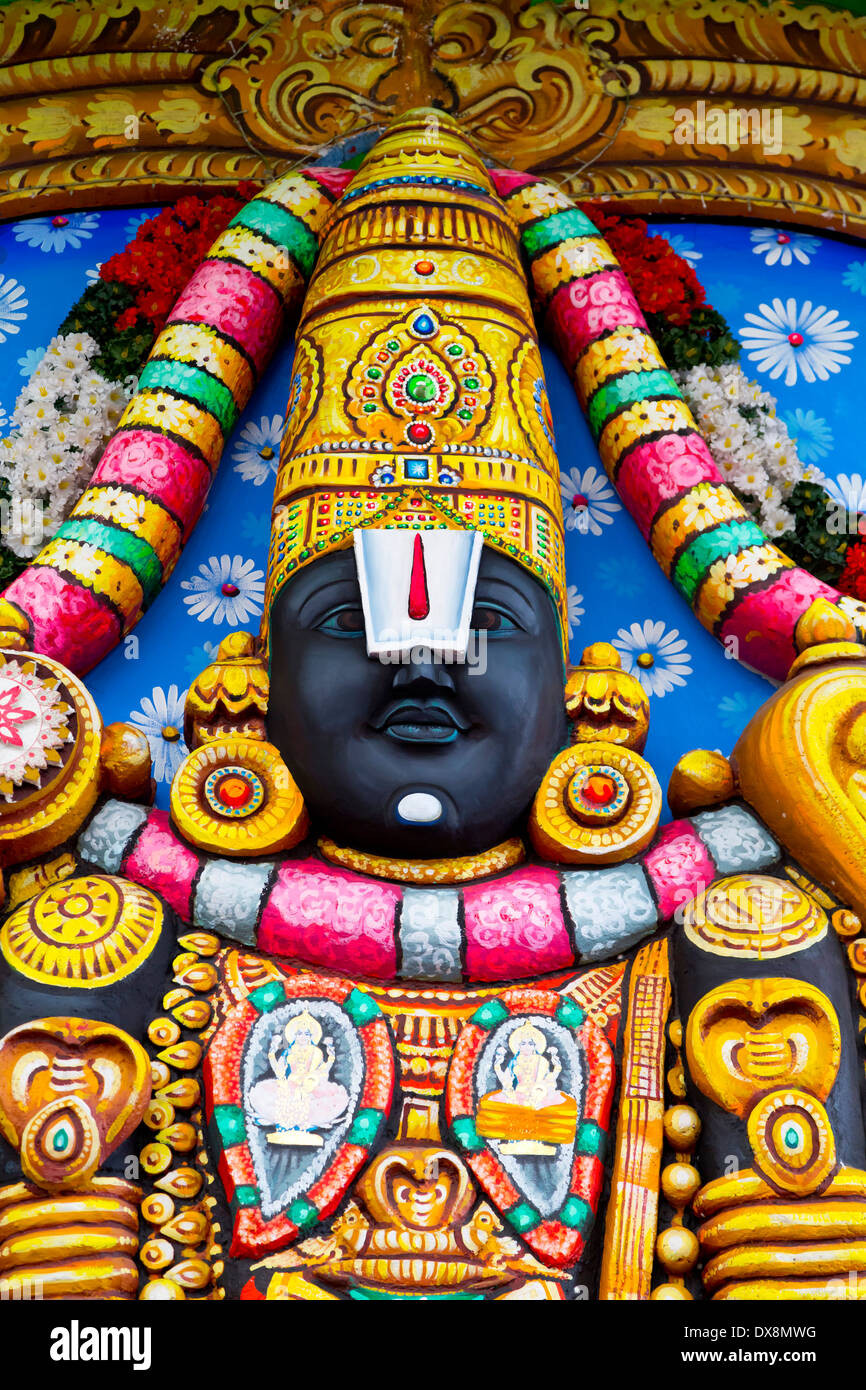 Sculptures in the Sri Srinivasa Perumal Temple in Singapore Stock ...