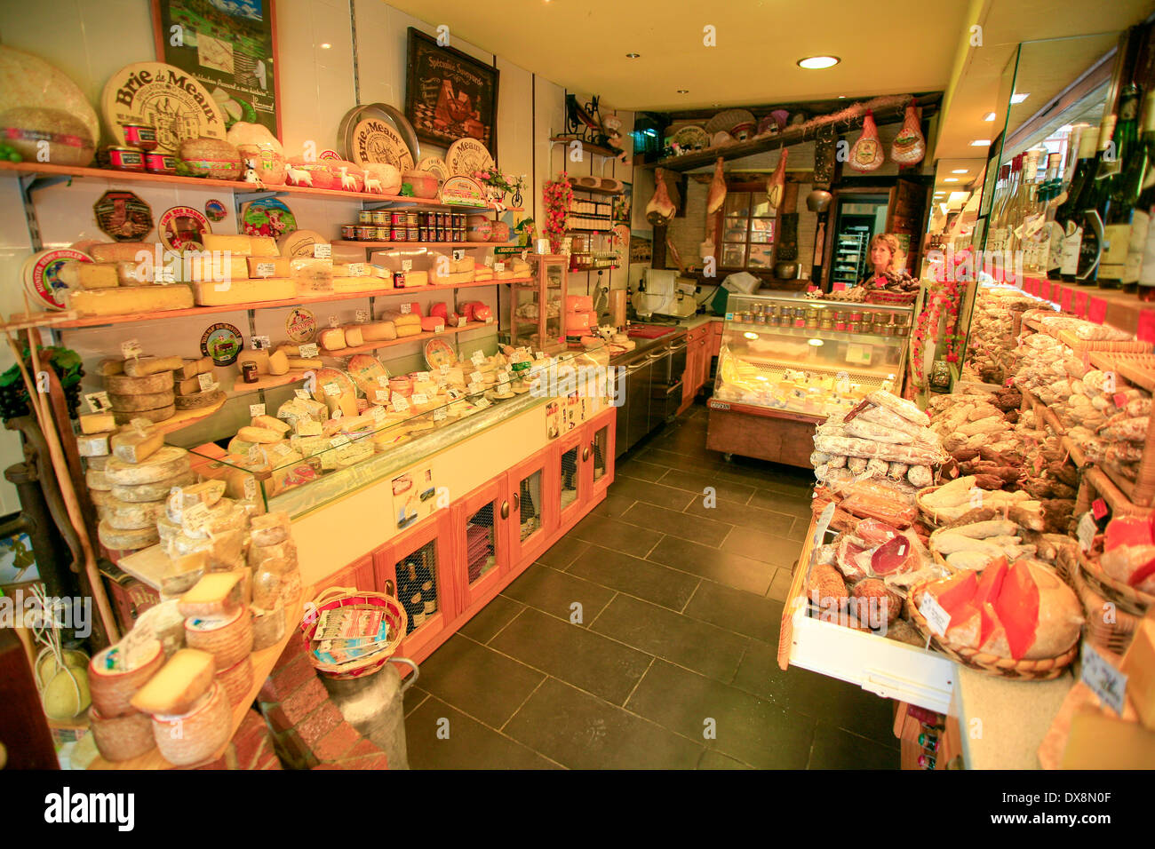 Interior of French cheese shop with vast range of cheeses Stock Photo Alamy