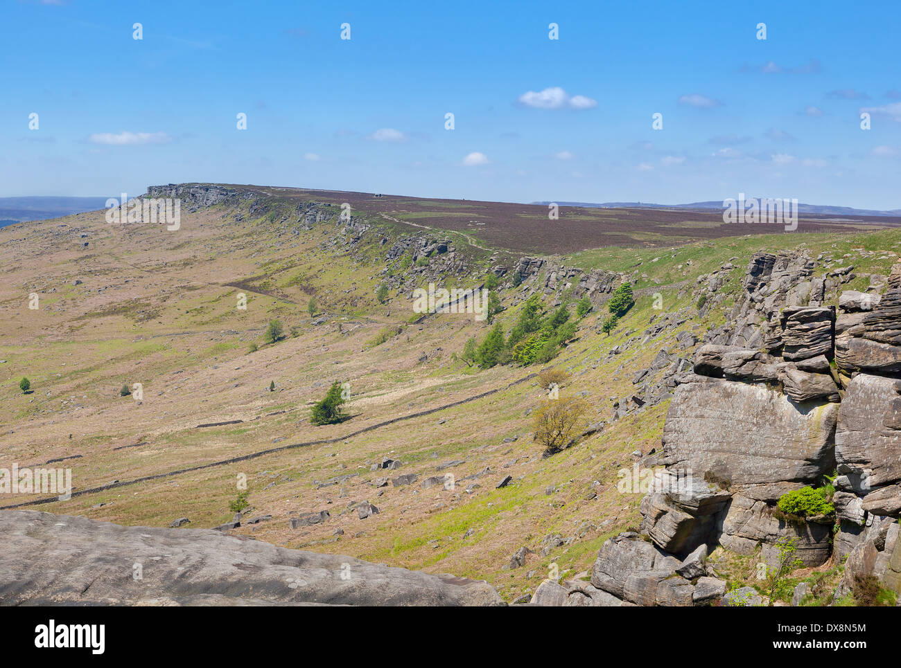 Stanage Edge in Derbyshire Peak District England Stock Photo