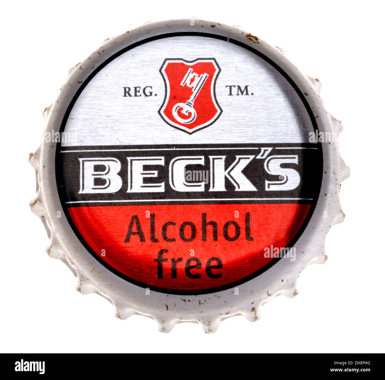 Beer bottle cap - Beck's Alcohol-free Stock Photo