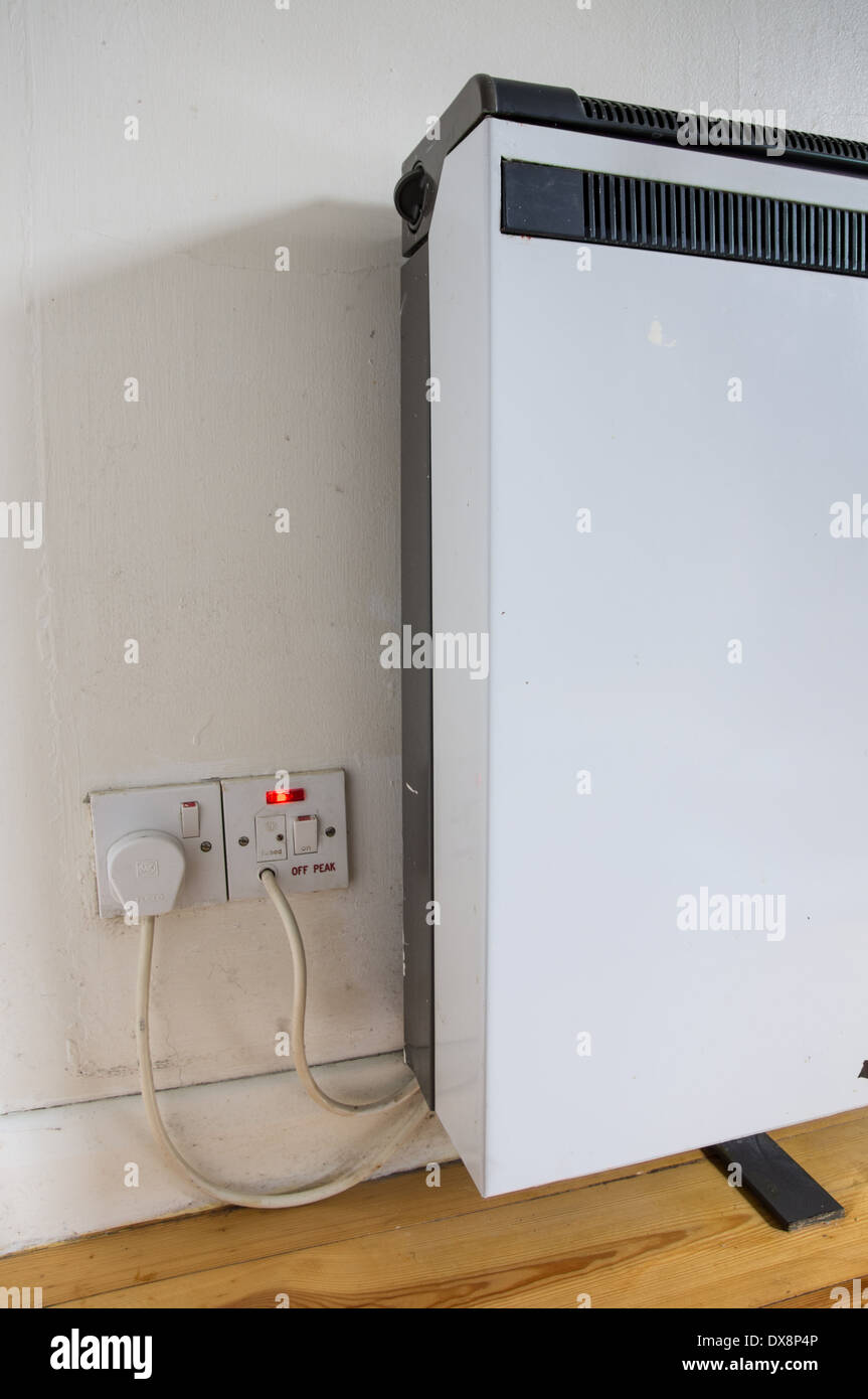 Electric storage heater with off peak and peak power switch, London