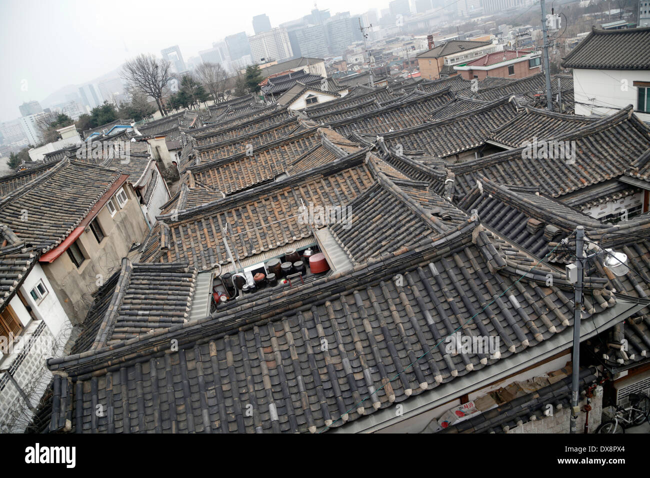 Korean traditional Hanok village in Seoul, South Korea Stock Photo - Alamy
