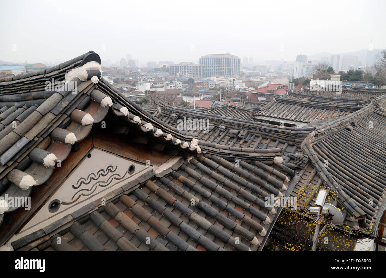 Korean traditional Hanok village in Seoul, South Korea Stock Photo - Alamy