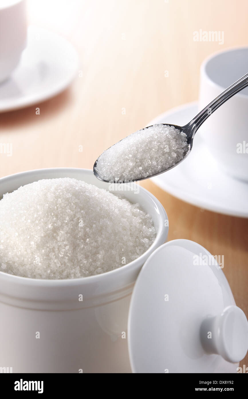 A teaspoonful of sugar for your coffee or tea Stock Photo