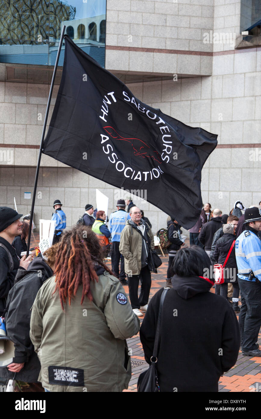Badger Cull protesters outside the National Farmers Union's AGM at the ICC, February 21 2014, Birmingham, England, UK Stock Photo