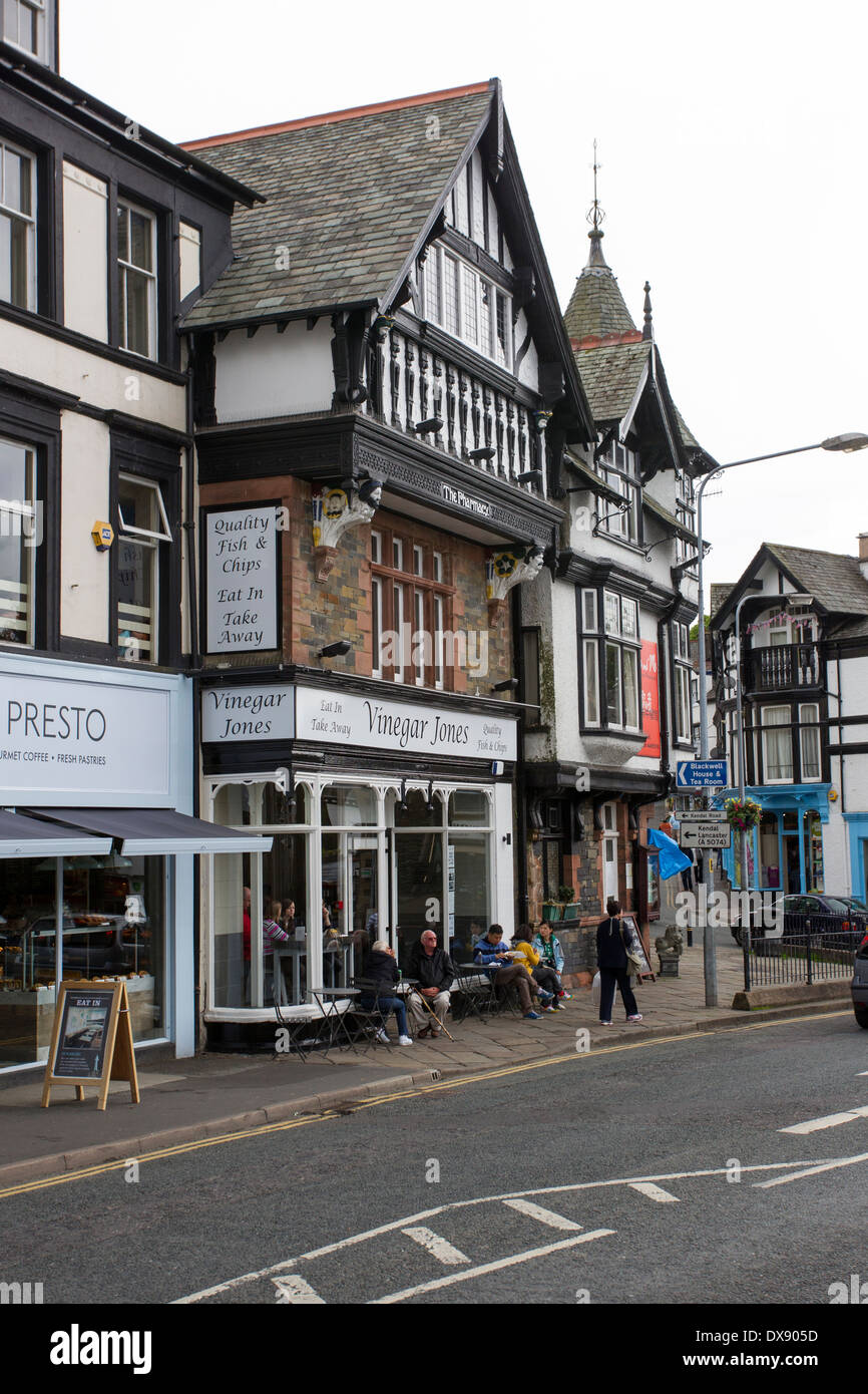 Vinegar Jones quality fish & Chip shop Bowness on Windermere Stock