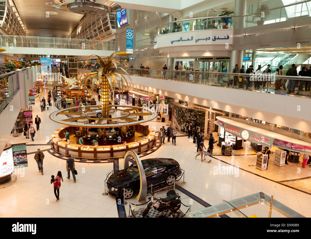 Dubai airport terminal interior, Dubai, UAE, United Arab Emirates Stock