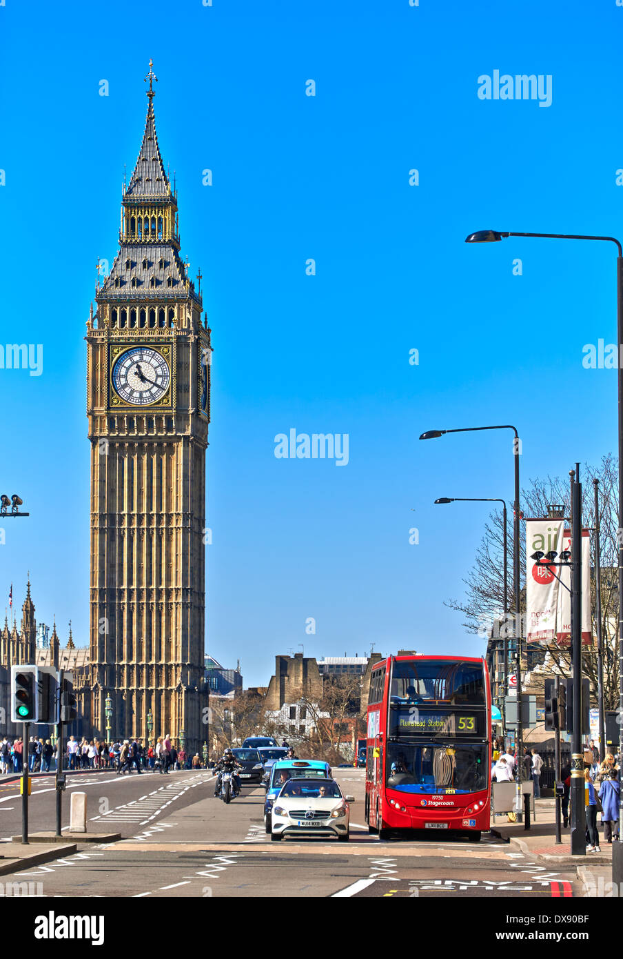Big Ben is the nickname for the great bell of the clock at the north end of the Palace of