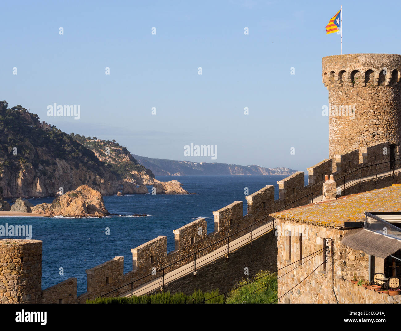 Tossa De Mar Castle Overlooking The Sea A Fortified Hill Topped