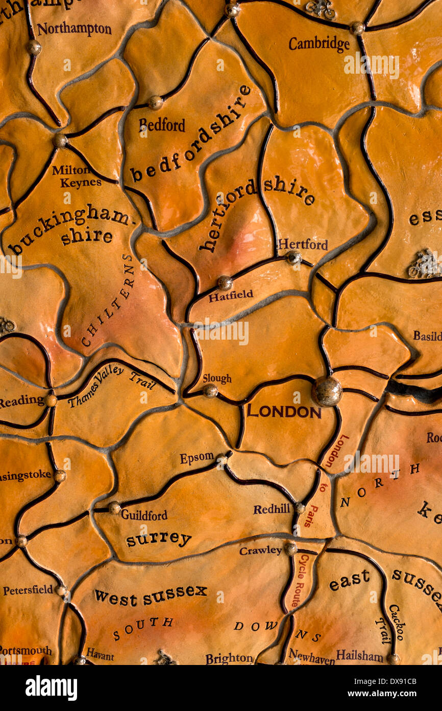 Map showing Cycle Network around London Stock Photo