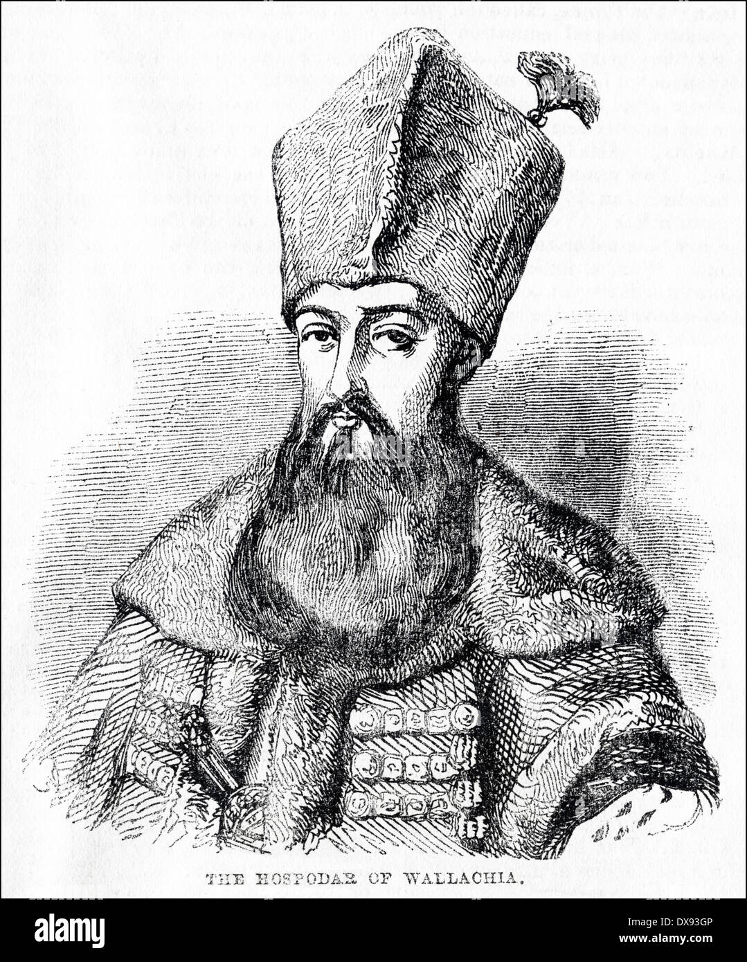 Portrait of 19th century Hospodar of Wallachia what is now Romania ...