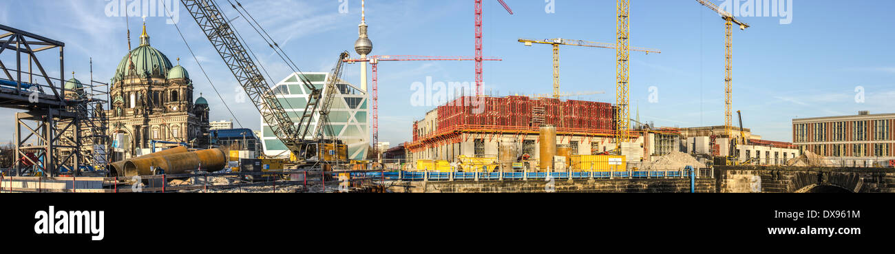 Schlossplatz construction site panorama Stock Photo