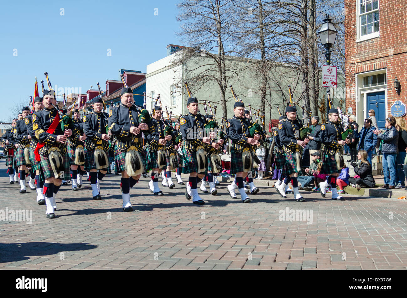 Saint Patrick's Day Parade in Annapolis, Maryland Stock Photo