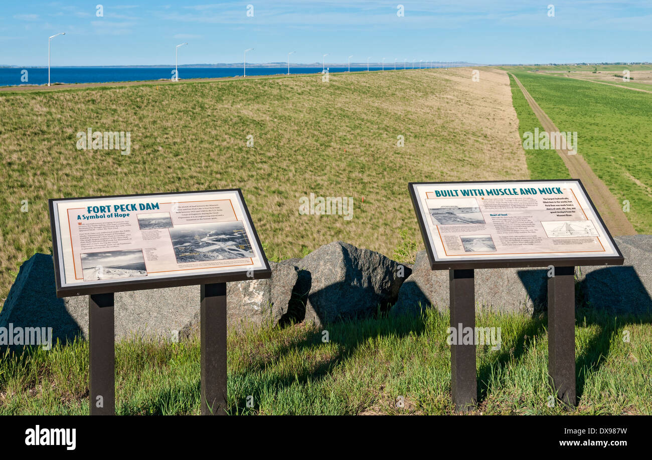 Montana, Fort Peck Dam & Lake harnesses the Missouri River Stock Photo