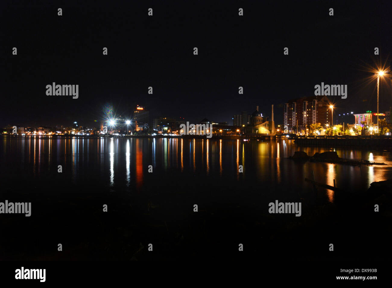 Panorama of the city of Makassar, Indonesia at night time Stock Photo - Alamy