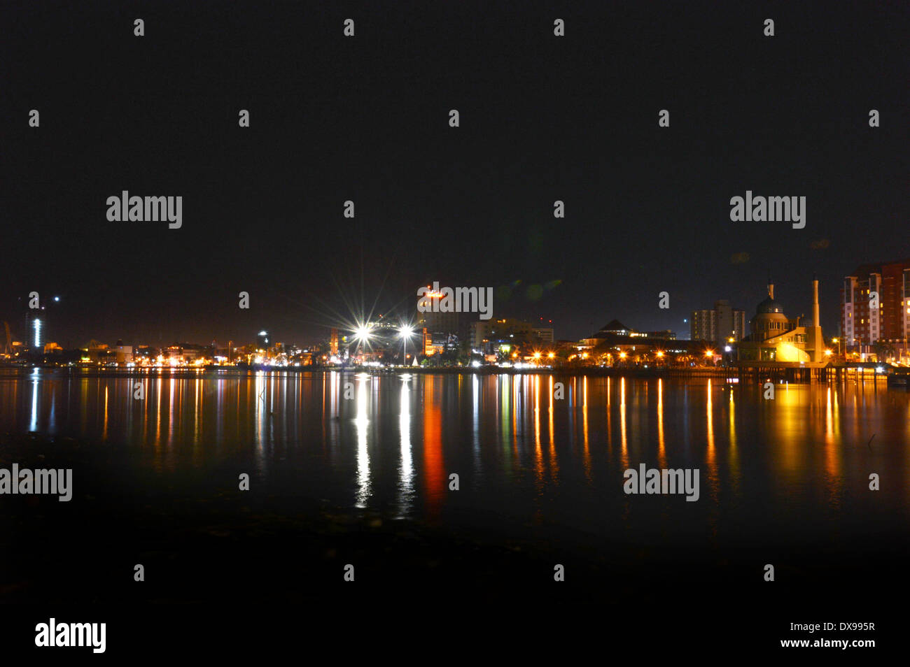 panorama of the city of Makassar, Indonesia at night time Stock Photo -  Alamy
