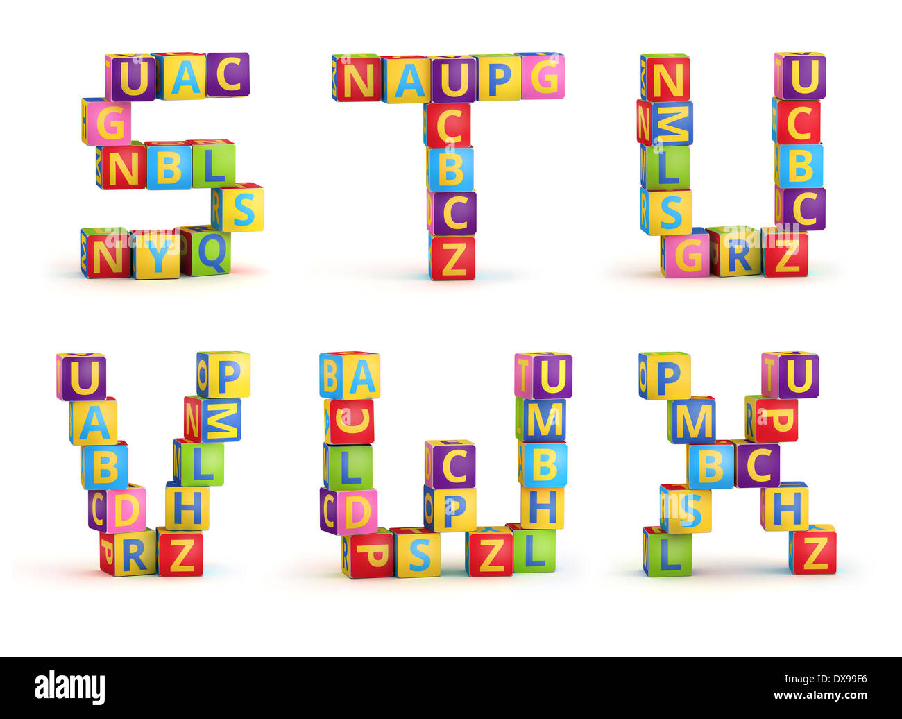 Alphabet on a baby cubes letters Stock Photo Alamy